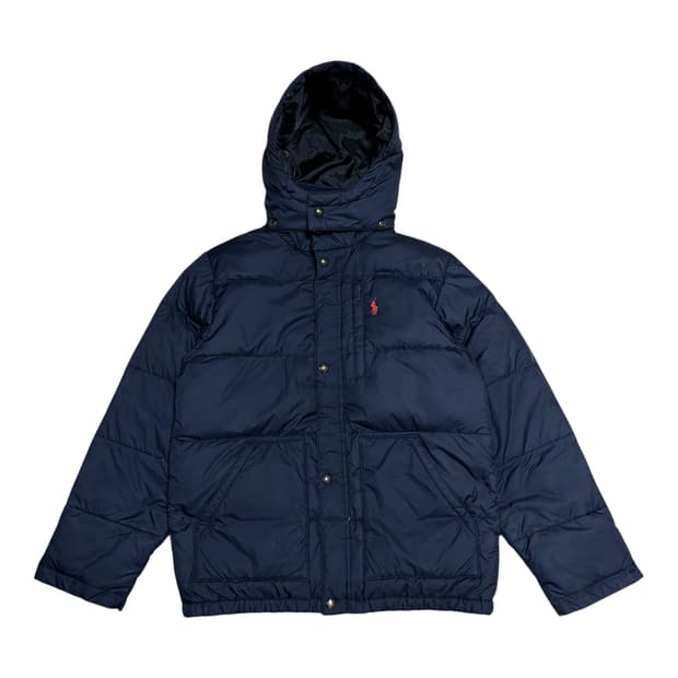 폴로 랄프로렌 딥네이비 레드 포니 다운 패딩