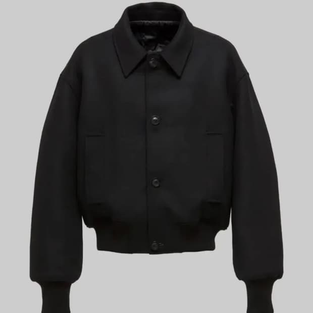 쿠어 MTR 버튼업 크롭 보머 자켓 블랙 S