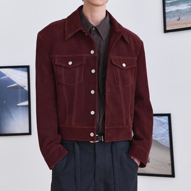 웨이비니스 / 스틸 크롭 스웨이드 트러커 자켓 / 1