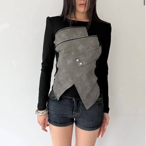 팁씨 Tipssy ashen splice top 