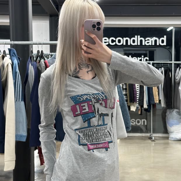 히스테릭 글래머 빈티지 그래픽 롱슬리브