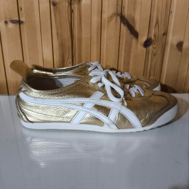 255mm 오니츠카타이거 멕시코66 골드 스니커즈