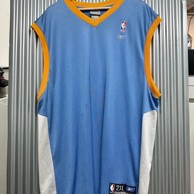 [125(2XL)] 리복 NBA 팀 유니폼 저지 스카이블루 골드 빈티지