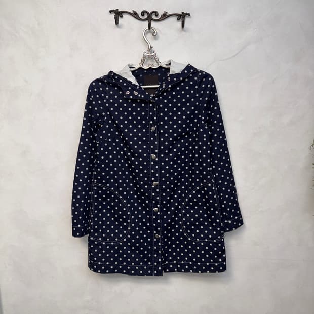 Dark navy dot hood jacket