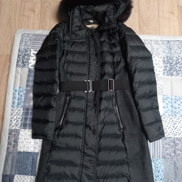 버버리 여성 여우퍼 롱패딩 후디  44~55