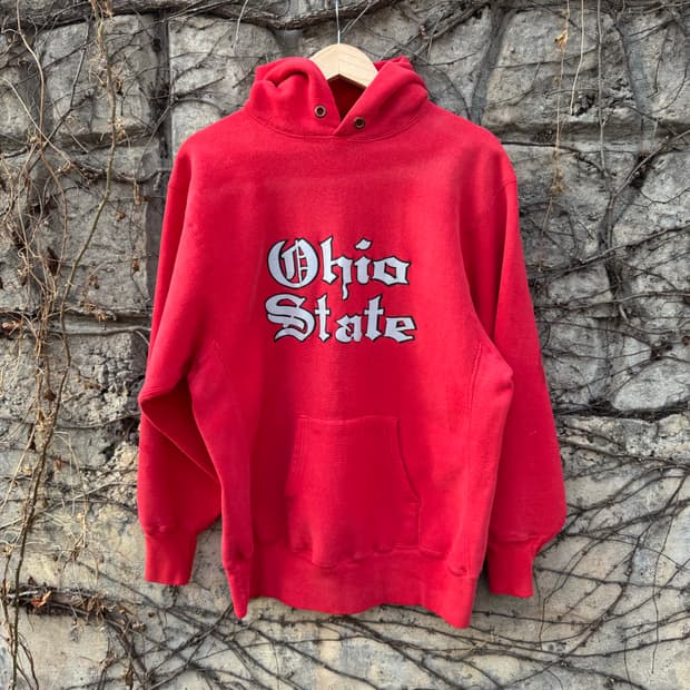 80s 챔피온 usa 빈티지 오하이오 프린팅 리버스위브 후드티 후디