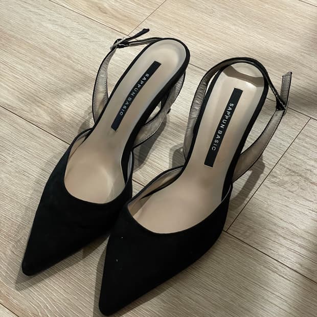 사뿐 뮬 슬링백 블랙 245