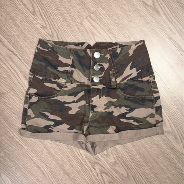 빈티지 카모 숏팬츠 로우라이즈 반바지 y2k 갸루