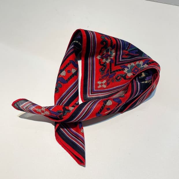 겐조 00s 재팬 에스닉 플라워 패턴 쁘띠 손수건 A1464