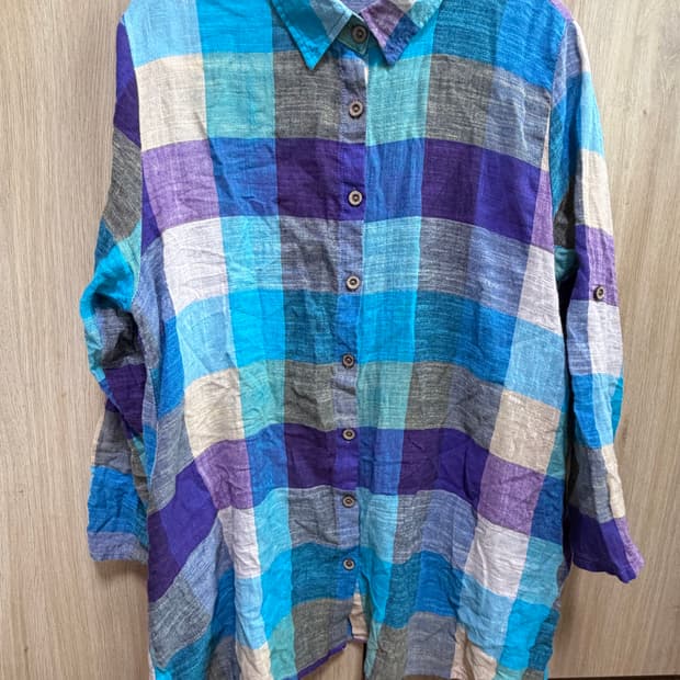 모리걸 체크 블라우스 셔츠 하구미 스즈코