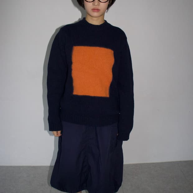 MSGM orange square knit