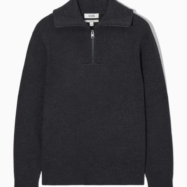 cos 코스 울코튼 블랜드 하프집업 스웨터 L