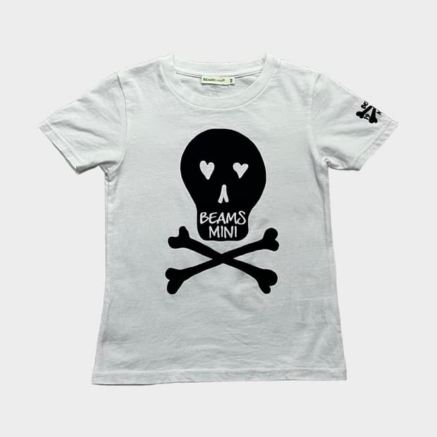 Beams mini 키즈 해골 프린팅 반팔티