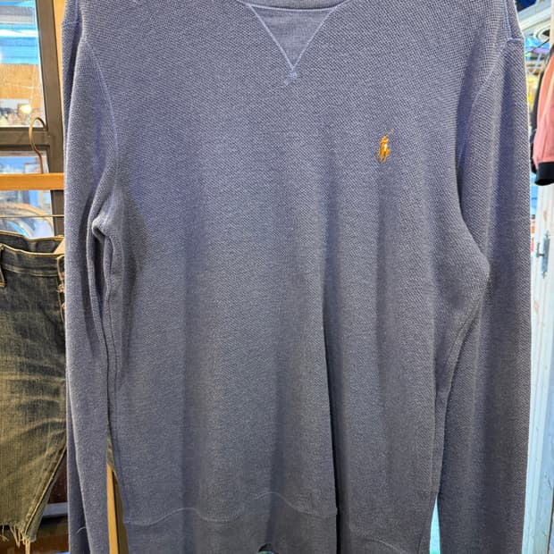 폴로 랄프로렌 멀티포니 블루그레이 와플 롱슬리브