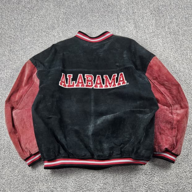 앨라배마 크림슨 타이드 빈티지 가죽 바시티자켓 ( 2XL )/ 10073