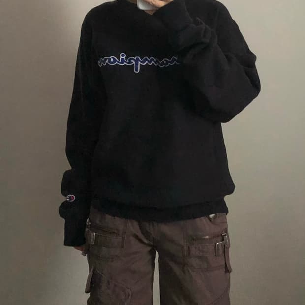 챔피온 스펠아웃 블랙 맨투맨