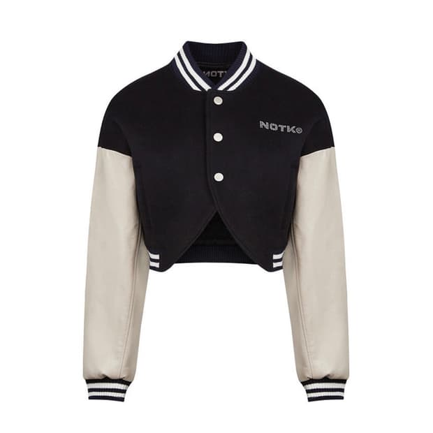 낫노잉 Crop Curved Varsity Jumper