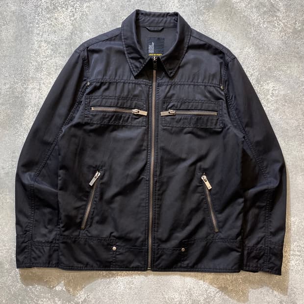 [L] Jack & Jones 빈티지 블랙 코팅 싱글 라이더 자켓