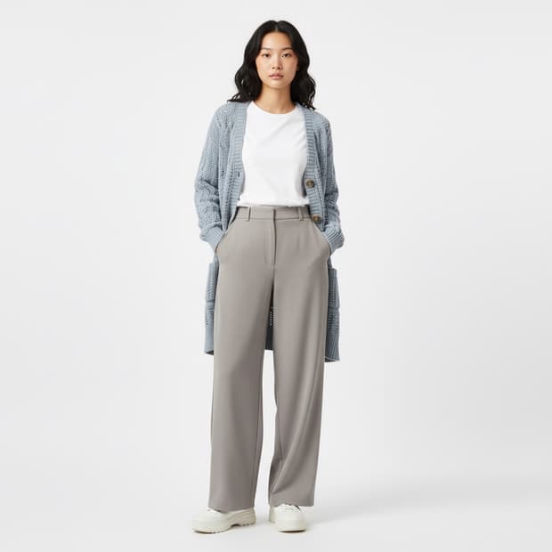 타임 꽈배기 니트 롱 가디건