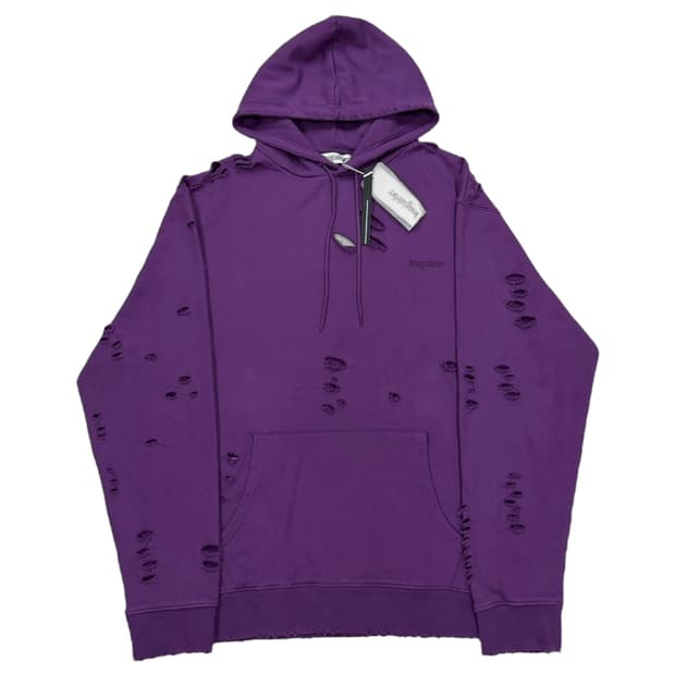 르수기아뜰리에 데미지 디테일 퍼플 스웻 후드티 2