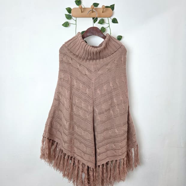 뮤트 핑크 케이프 니트