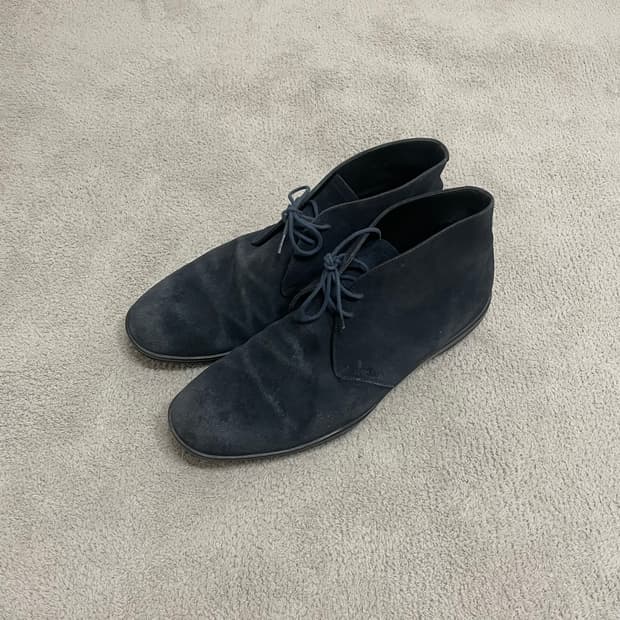 285) 프라다 스포츠 스웨이드 레더 로고 부츠 스니커즈 네이비