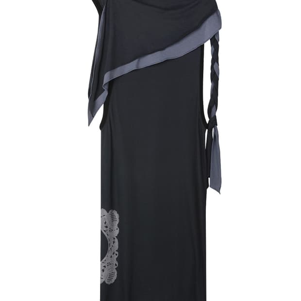 오들리워크샵 Braided Cape Dress, Midnight