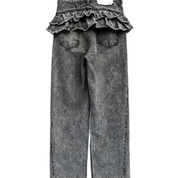 울리카 프릴 돌청 팬츠