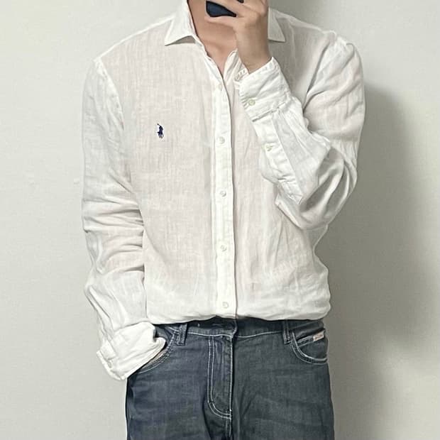 폴로 화이트 린넨 셔츠