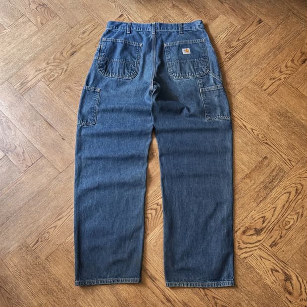[34]칼하트FR USA 미디엄블루 싱글니 카펜터 워크 데님 팬츠
