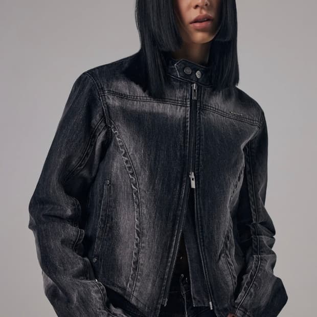 트리밍버드 바이커 데님 자켓 팝니다