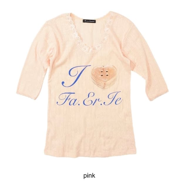 샵페어리 레이스 티셔츠 핑크