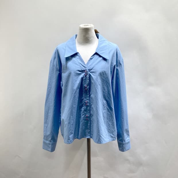 leire 새것 여성 캐주얼셔츠 블루 F 