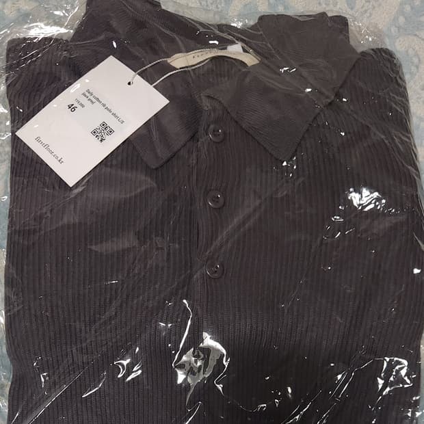 [46 새상품] 퍼스트플로어 코튼 립 폴로 셔츠 다크그레이