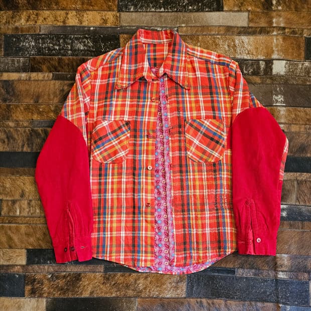 빈티지 플란넬 리페어 셔츠 