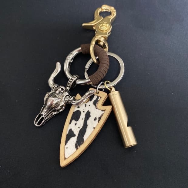 빈티지 bull skull 키링