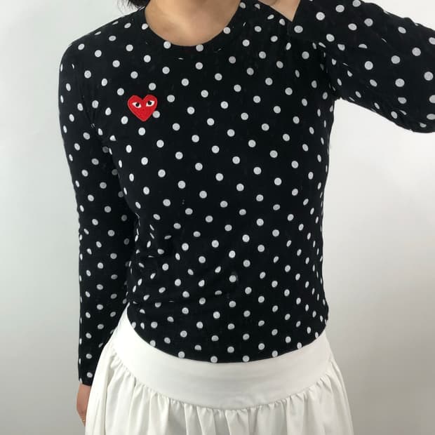 [S] 꼼데가르송 도트 티셔츠