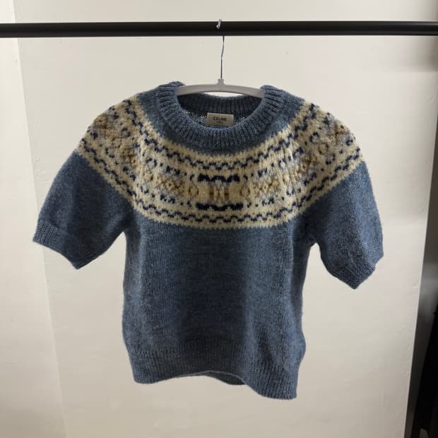 (S) 셀린느 트리오페 양모 니트반팔