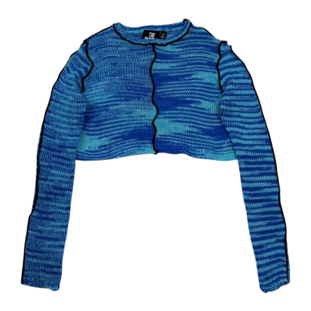 더 래그드 프리스트 크롭 니트 블루 XS