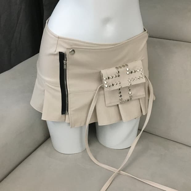 ༒ Pleated Wrap Skirt 002