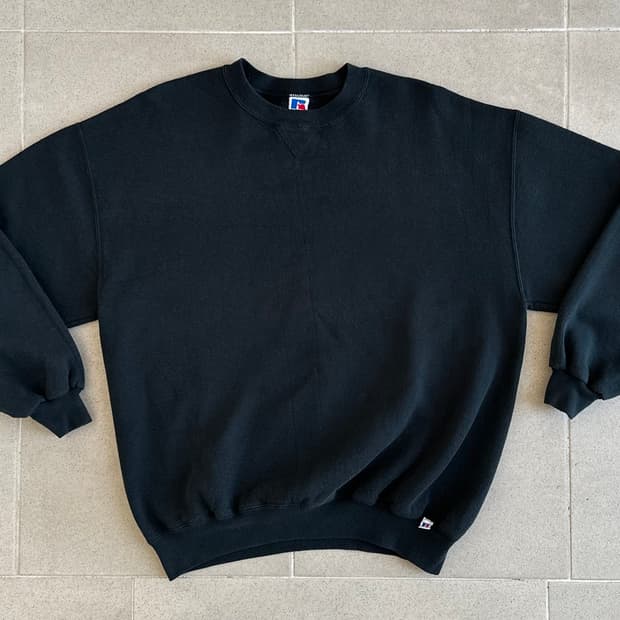 90s 빈티지 러셀 스웻셔츠 블랙 XXL USA