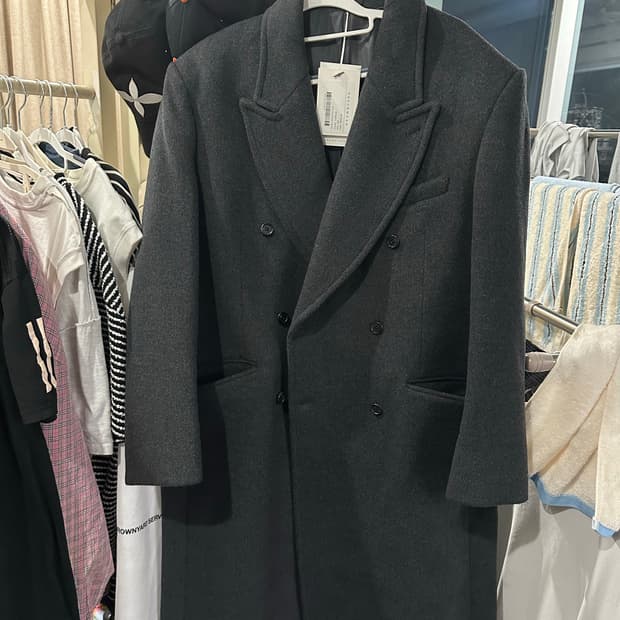 브라운야드 더블 브레스티드 코트 24fw 차콜 4