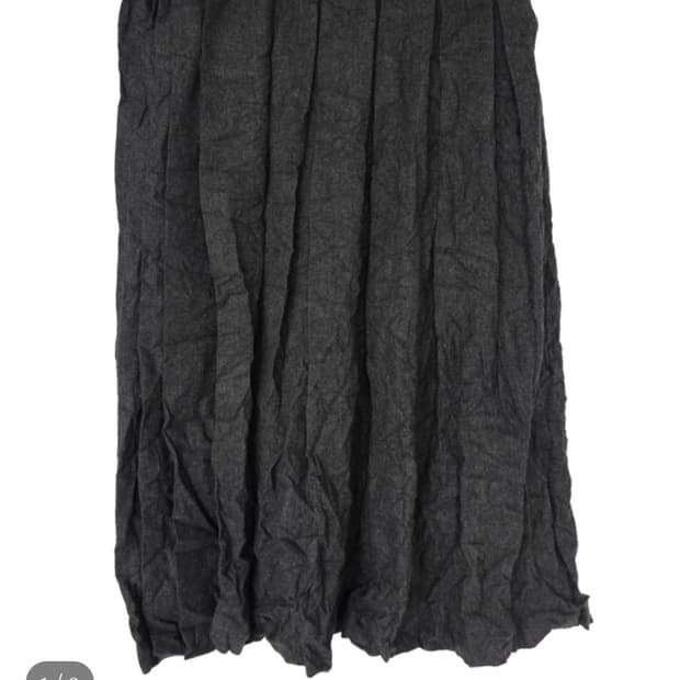 애옹쓰 Paper Wool Offbeat Pleats Skirt