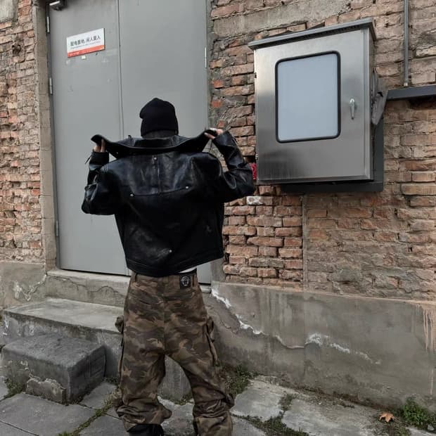 레더 바이커 자켓