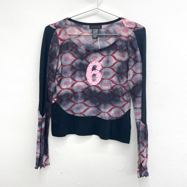 Tie-dye circle wrap top
