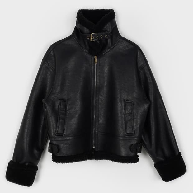 블랙업 라메스 무스탕 