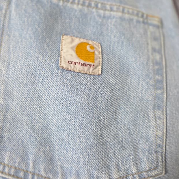[M] 칼하트 WIP 브랜돈 팬츠 블루 헤비 스톤 블리치드