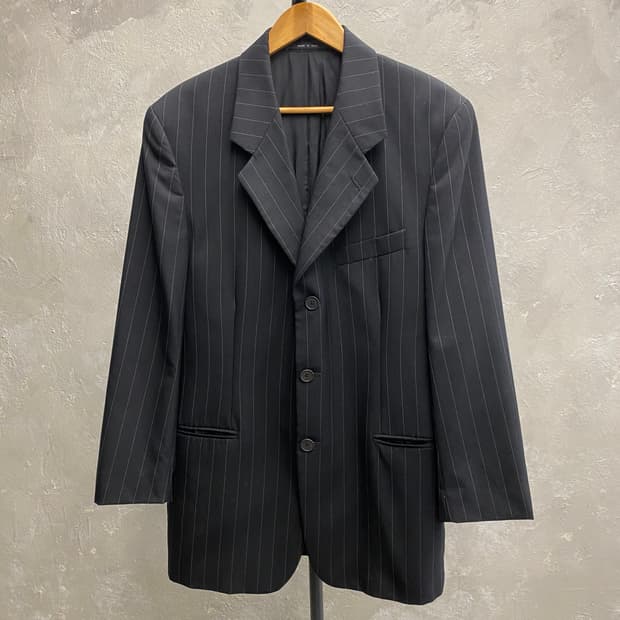 [50] 90s EMPORIO ARMANI 스트라이프 3버튼 블레이저