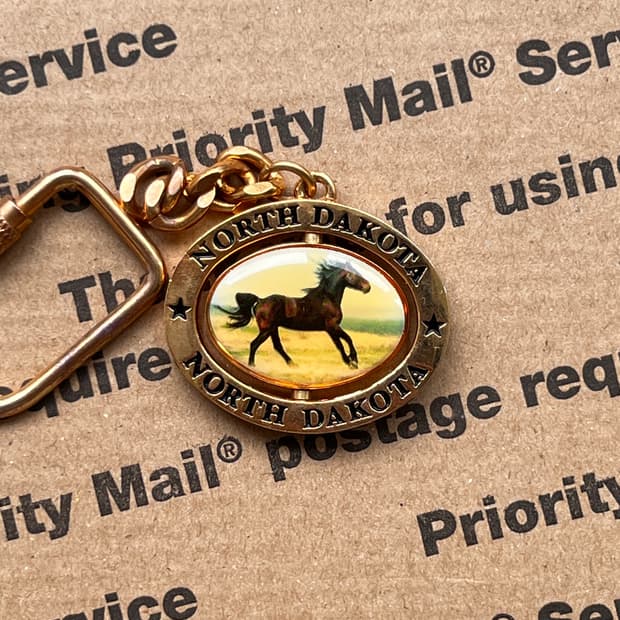 90s vtg Horse Emblem Keyring