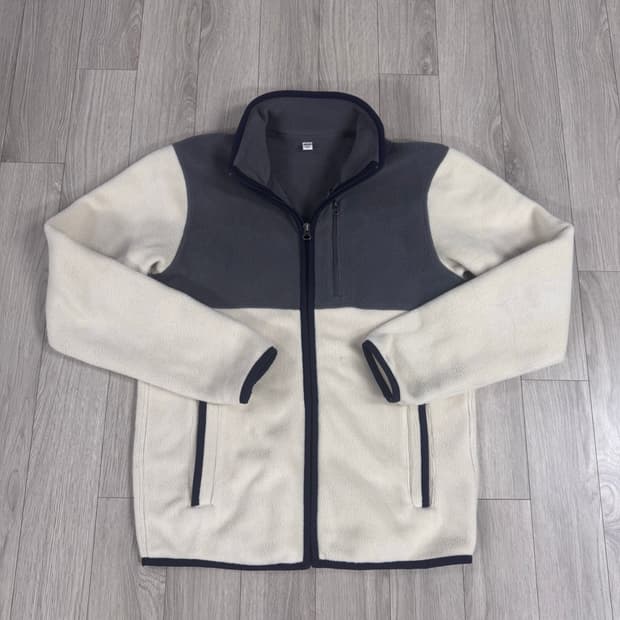 유니클로 투톤 배색 플리스 집업